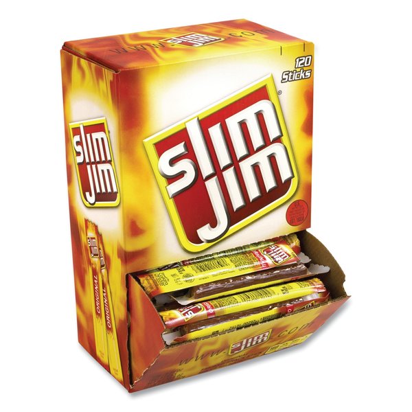 Slim Jim Beef Jerky Meat Sticks Original, 0.28 oz Stick, PK120 36215